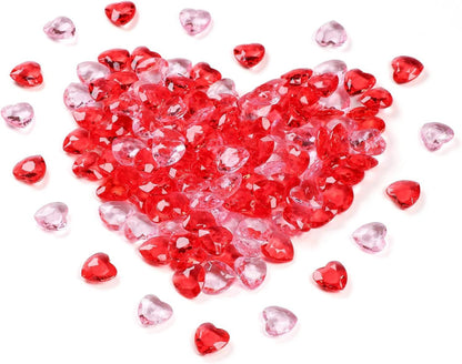 Acryl Herz Kristalle 12mm Rot Rosa Hochzeit Deko Streudeko