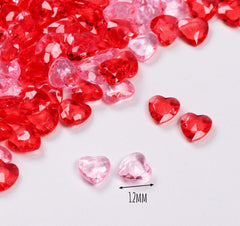 Acryl Herz Diamanten 500 Stk 12mm Hochzeit Streudeko Rot Rosa