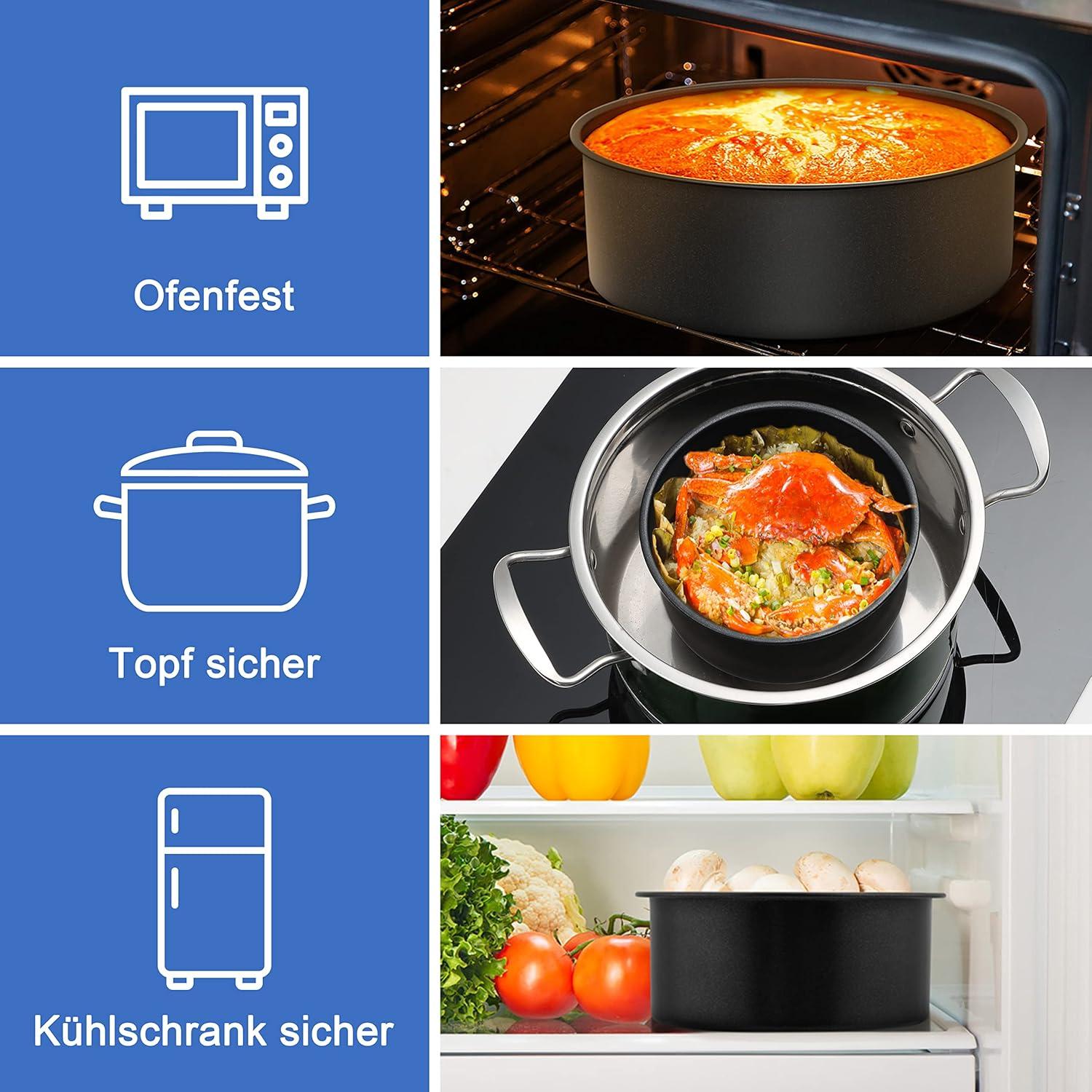 Homikit 20cm Runde Backform Set mit Antihaftbeschichtung, 3-teilig