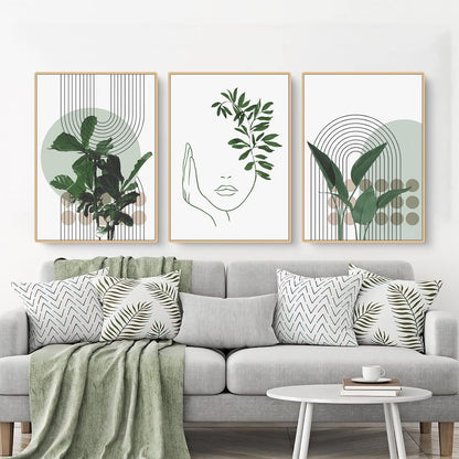 Grüne Pflanze Poster Set Moderne Wandbilder Aesthetic 50x70cm