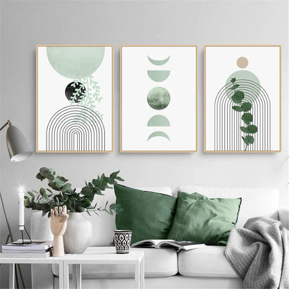 Grüne Pflanzen Bohemian Poster Set 3-teilig Wandbilder 50x70cm