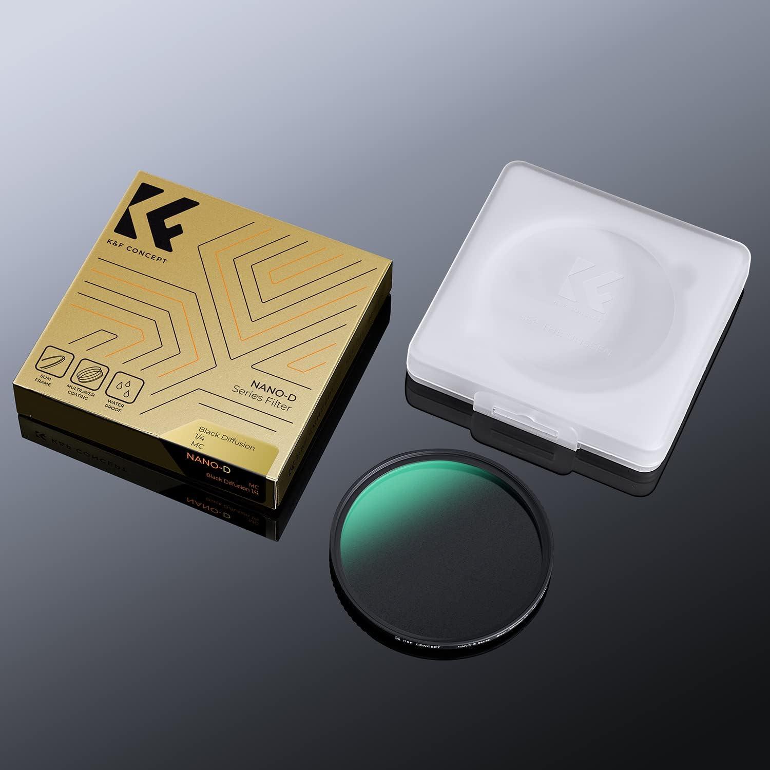 K&F Concept Nano-D Black-Mist 1/4 Filter 72mm, Optisches Glas, 24-lagige Nano-Beschichtung