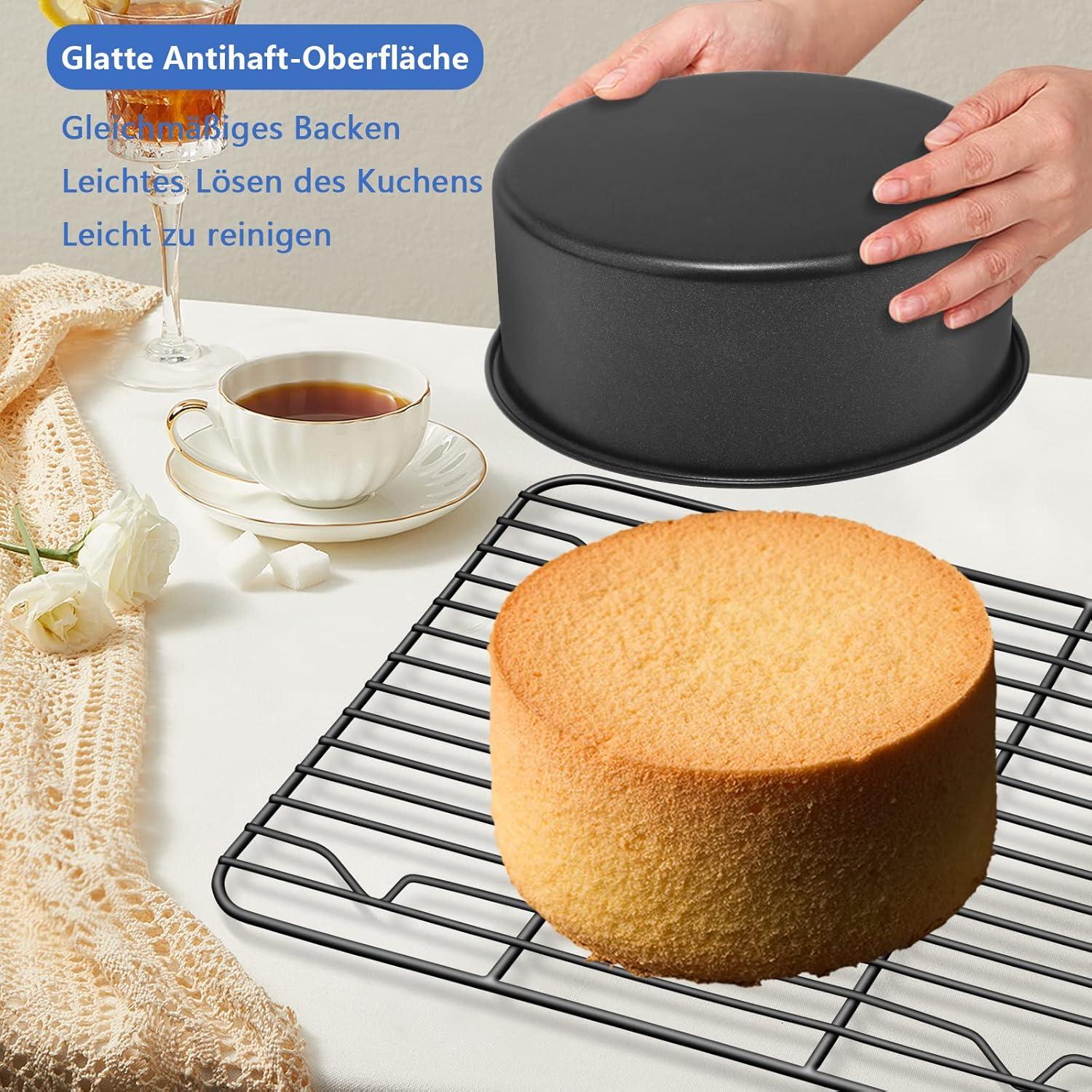 Homikit 3er Set Runde Kuchenform Edelstahl 16cm Antihaftbeschichtet