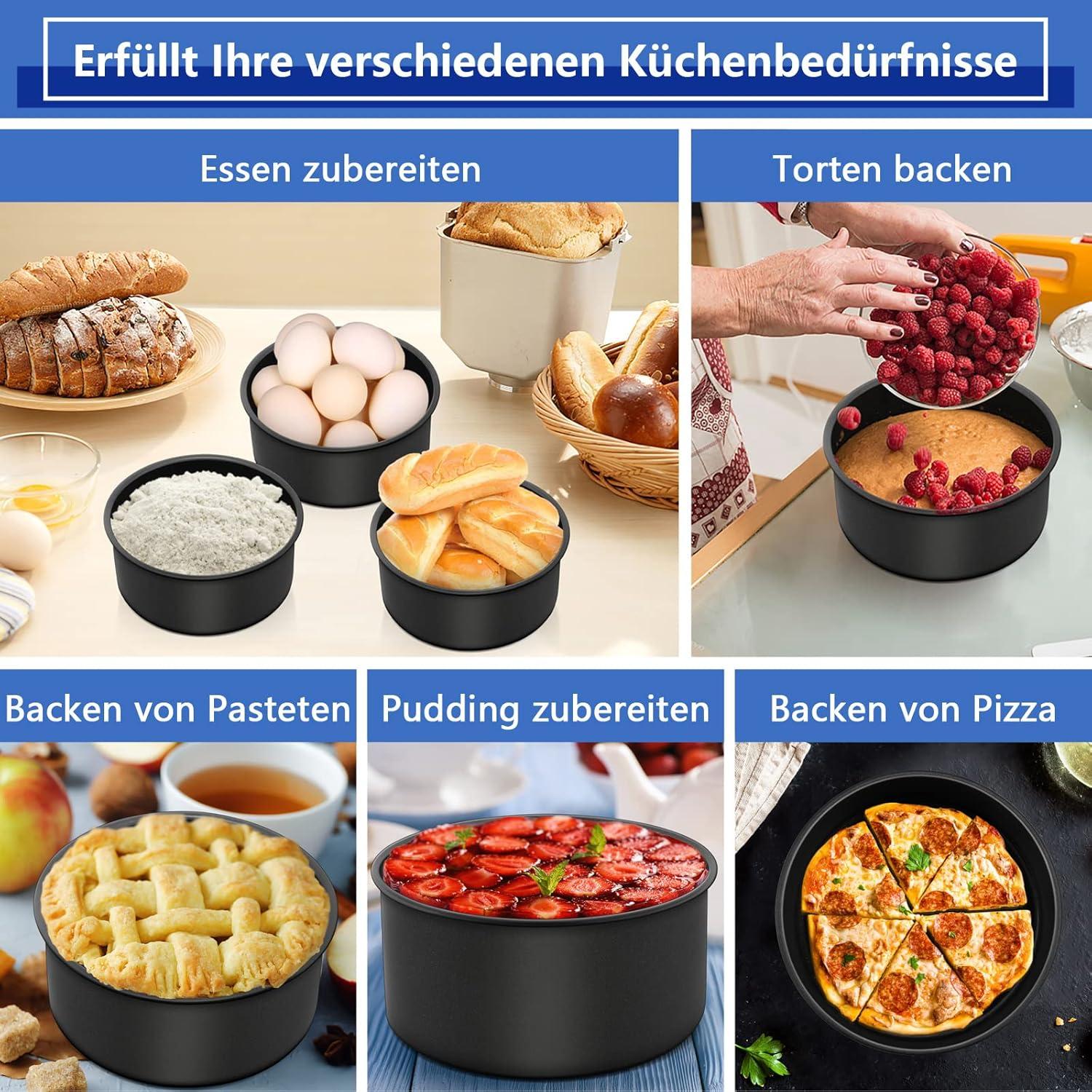 Homikit Backform 16 cm Rund 3er Set Antihaftbeschichtet