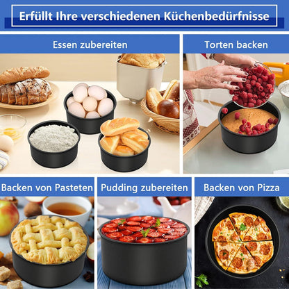 Homikit Backform 16 cm Rund 3er Set Antihaftbeschichtet