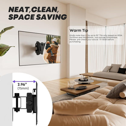 PUTORSEN TV Wandhalterung 13-32 Zoll Schwenkbar Neigbar bis