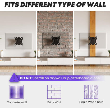 PUTORSEN TV Wandhalterung 13-32 Zoll Schwenkbar Neigbar bis