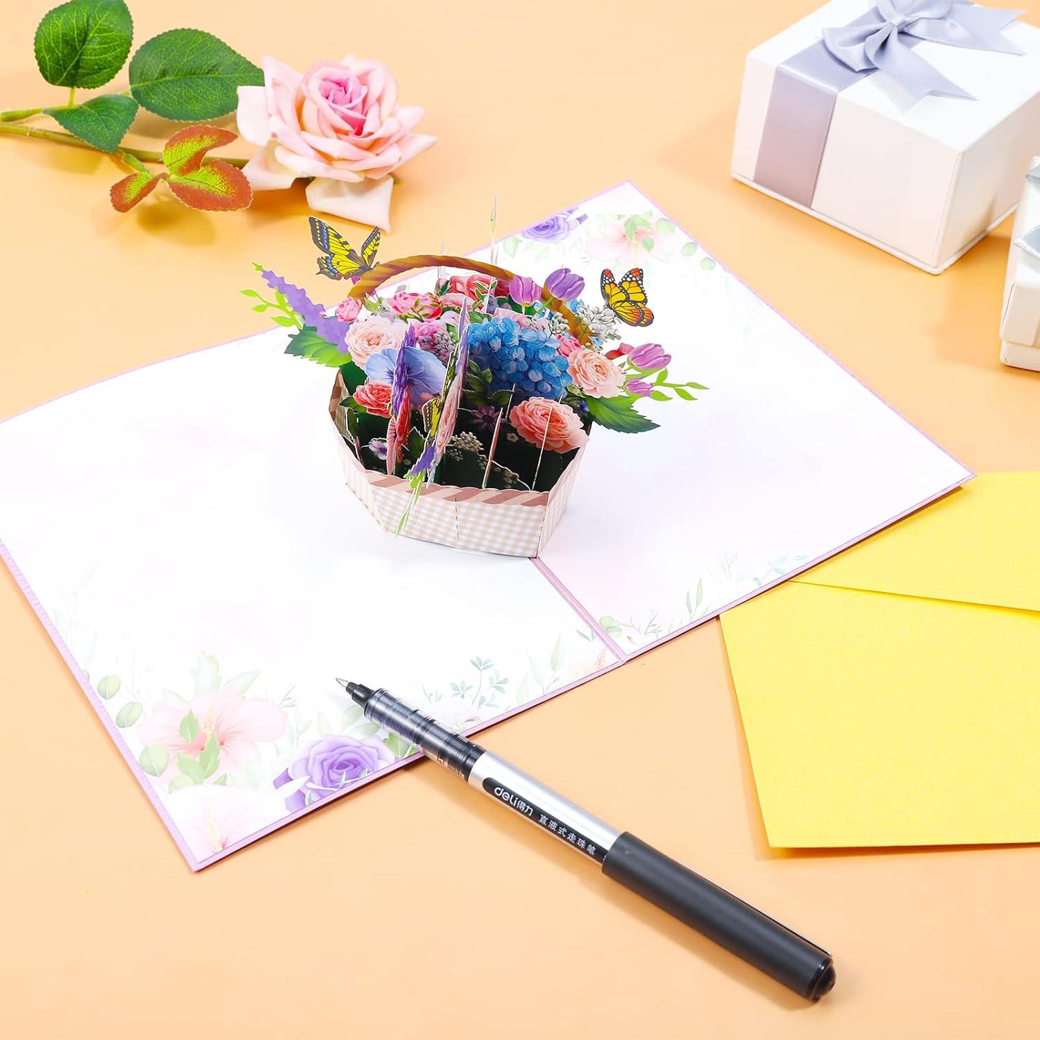 Heyu-Lotus 3D Blumen Pop Up Geburtstagskarte für Frau