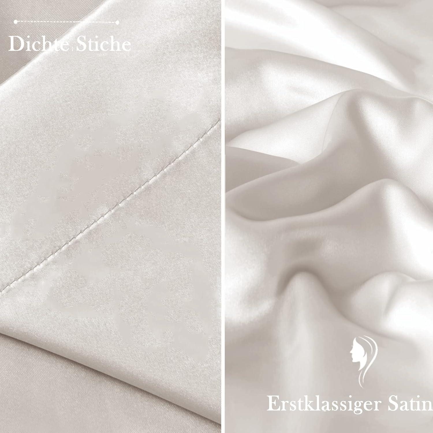 Satin Kissenbezug 2er Set 50x70 Beige Haarpflege Hautpflege
