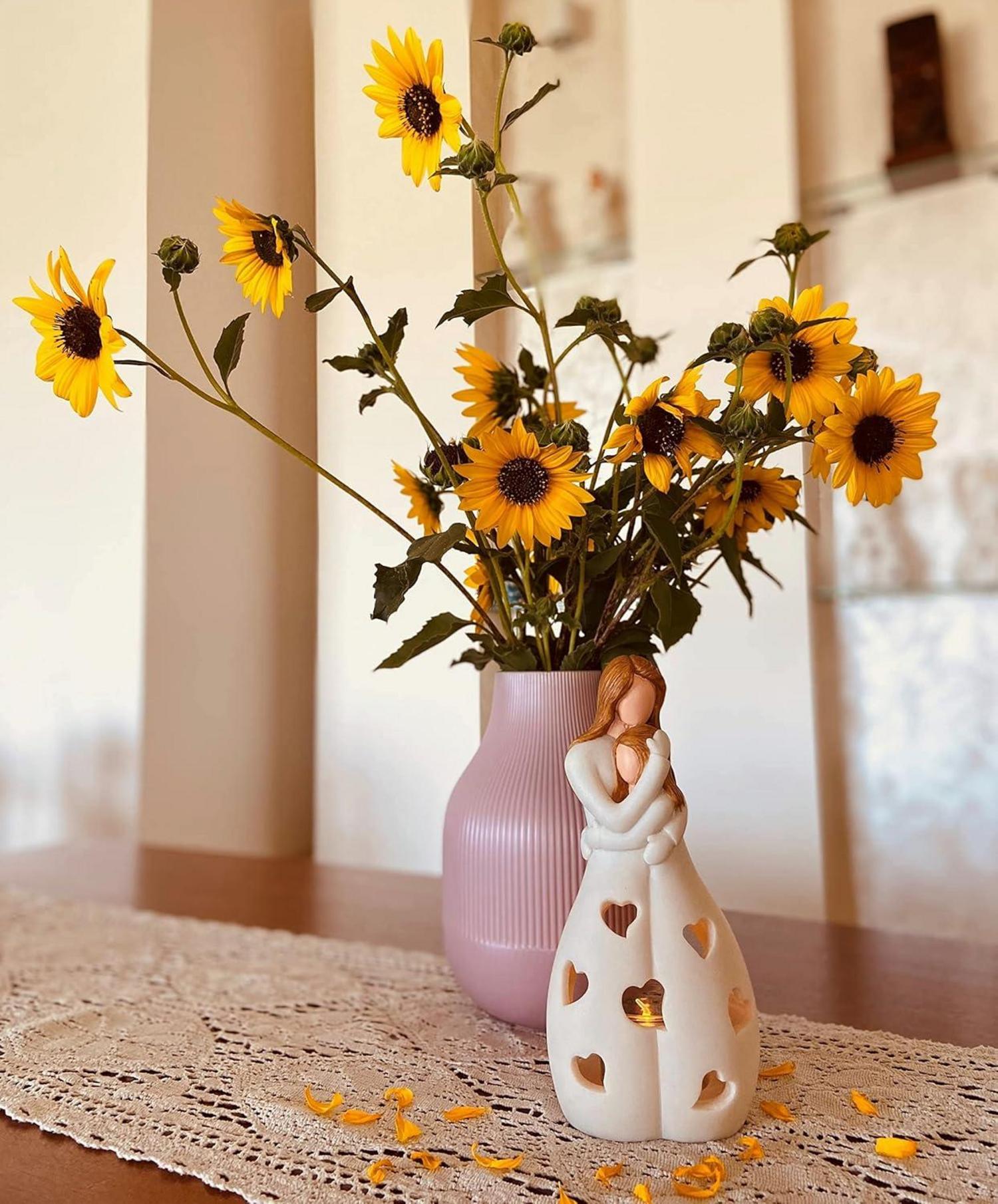 Mutter und Tochter LED Kerzenhalter Geschenk Muttertag Geburtstagsgeschenk