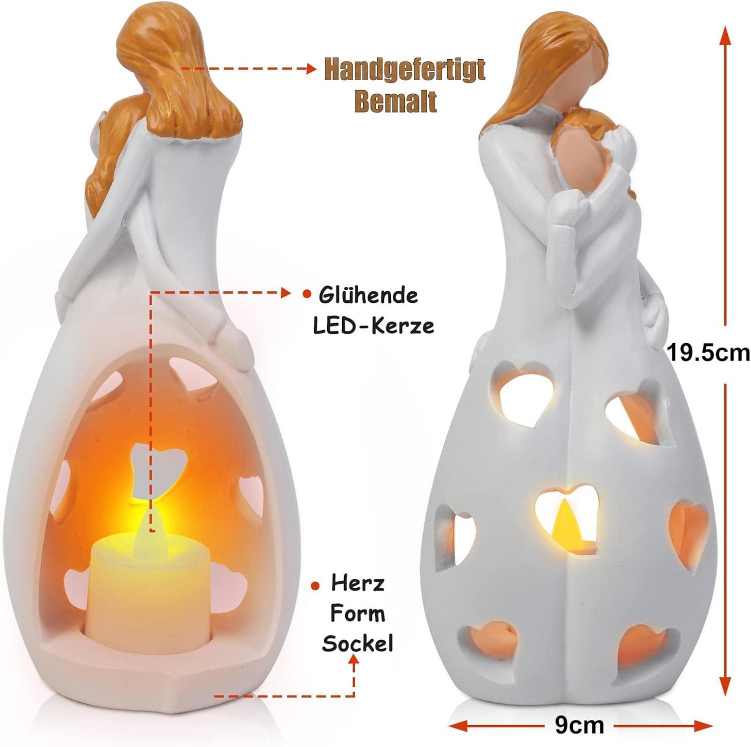 Mutter und Tochter LED Kerzenhalter Geschenk Muttertag Geburtstagsgeschenk