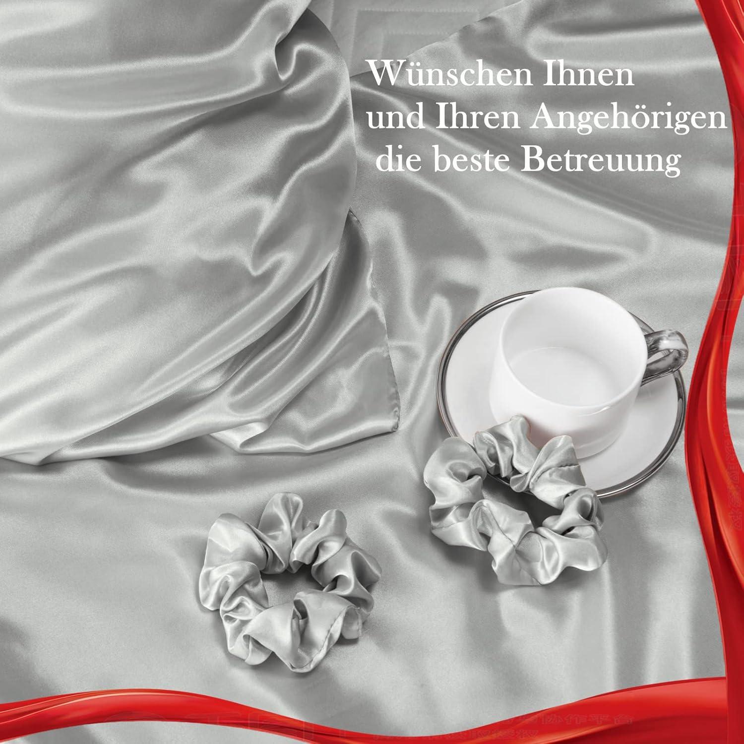 Satinkissenbezug 2er Set 50x70 Grau mit