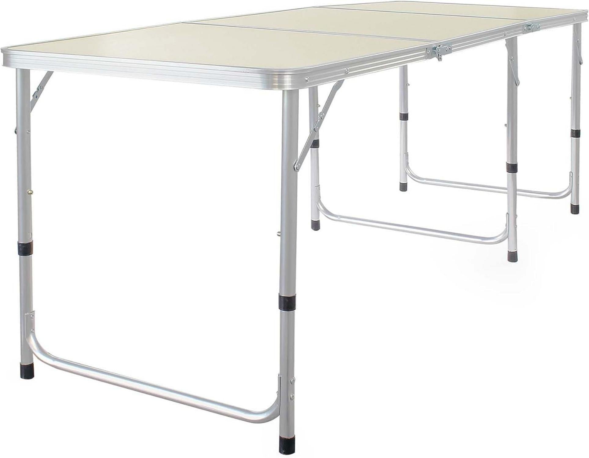 Klappbarer Campingtisch höhenverstellbar MDF Aluminium Garten