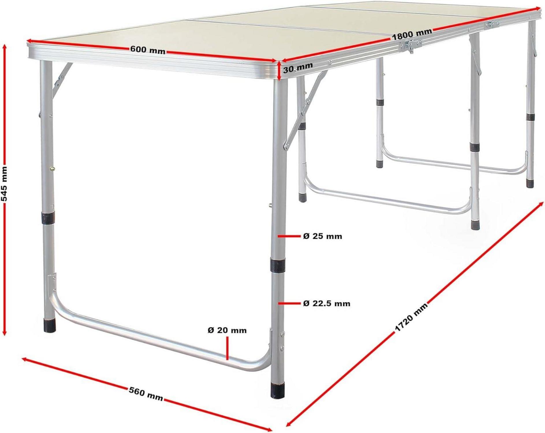 Klappbarer Campingtisch höhenverstellbar MDF Aluminium Garten