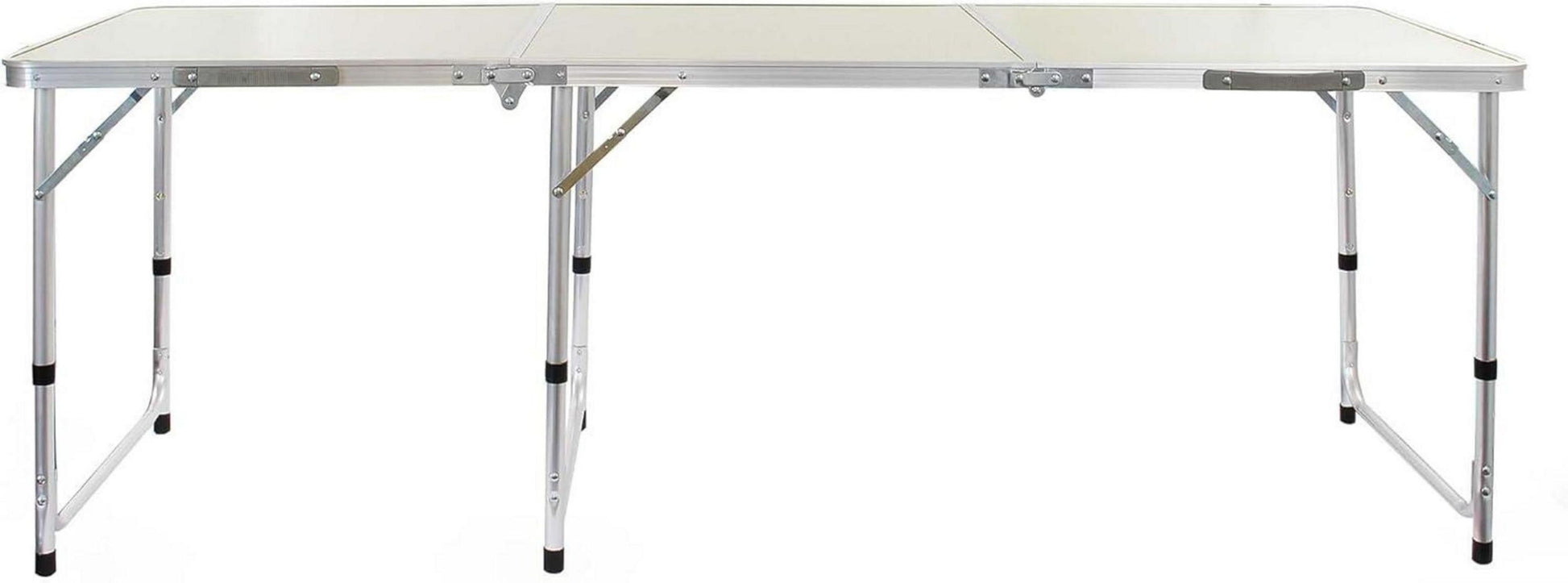 Klappbarer Campingtisch 180x60x70cm höhenverstellbar Aluminium MDF Graziles Grau