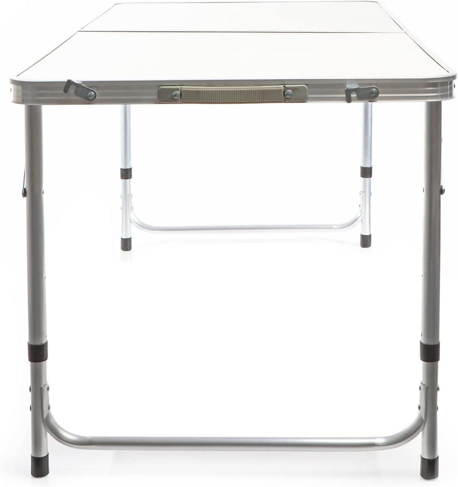 Klappbarer Campingtisch höhenverstellbar 120x60x70cm Aluminium MDF