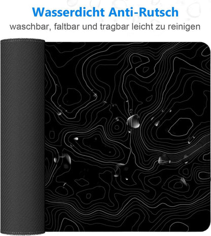 Gaming Mauspad XXL 900x400mm Vernähte Kanten Anti-Rutsch wasserdicht