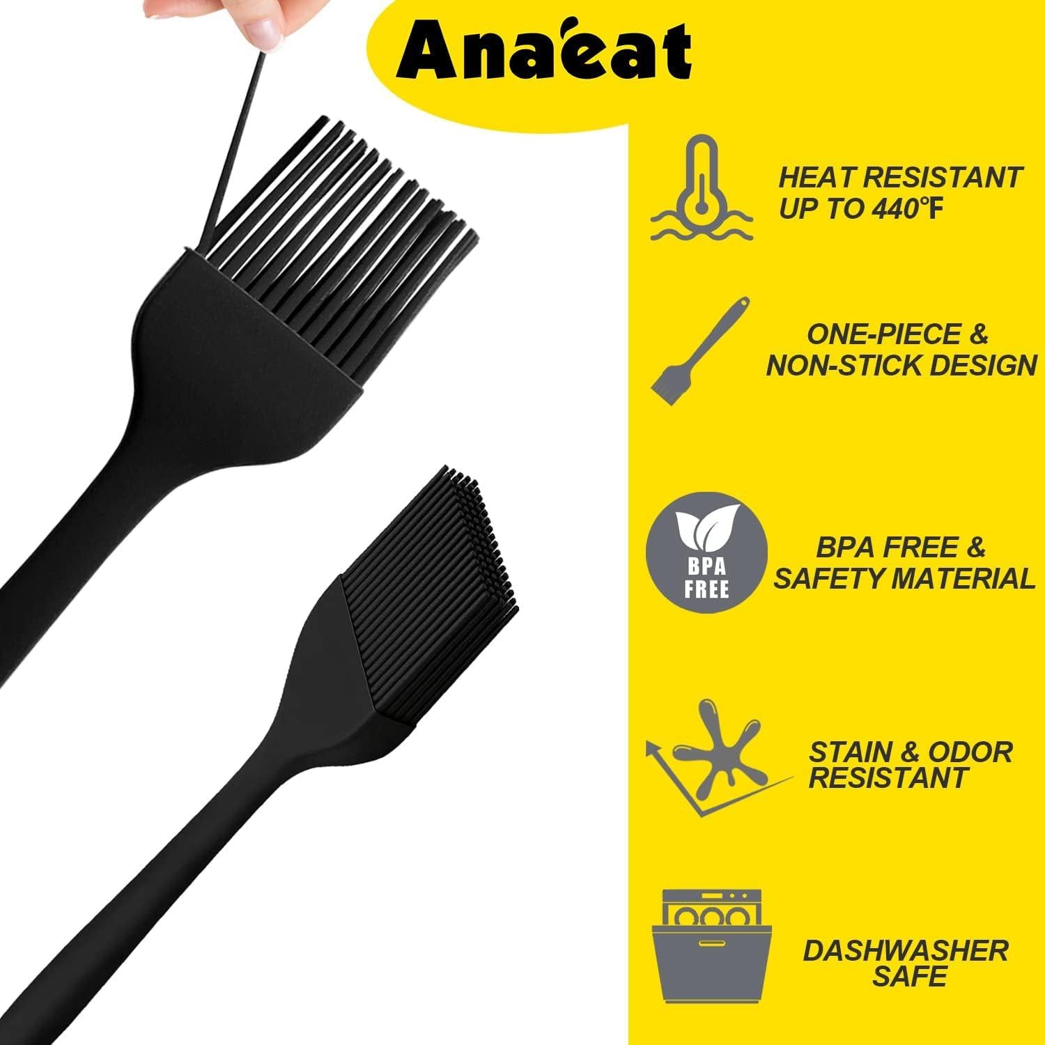 Anaeat Backpinsel aus Silikon - hitzebeständig, hygienisch, ideal zum Backen, Grillen & Kochen