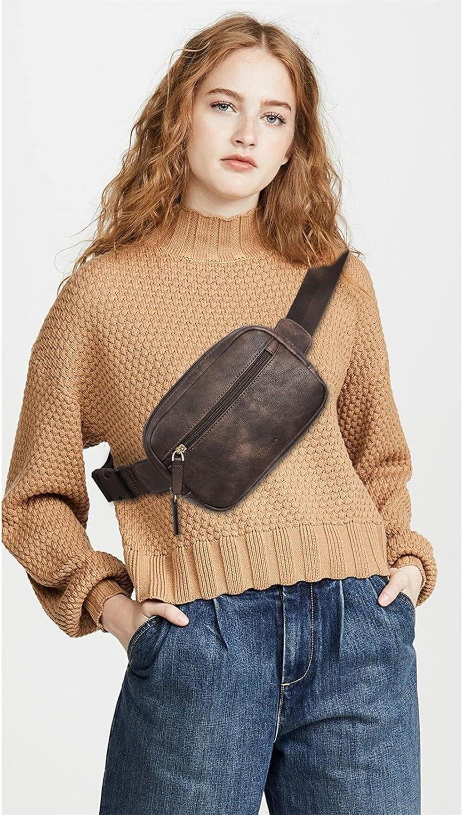 Telena Damen Gürteltasche PU Leder Klein Stylisch