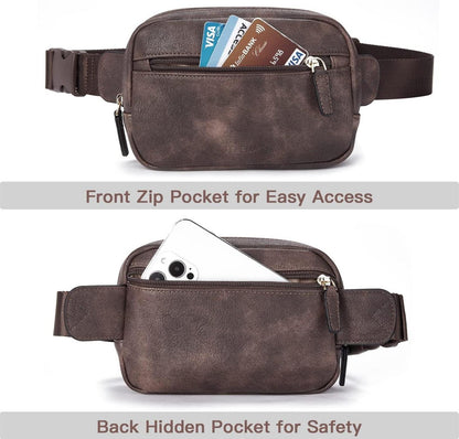 Telena Damen Bauchtasche Gürteltasche Crossbody Umhängetasche Wildlederoptik