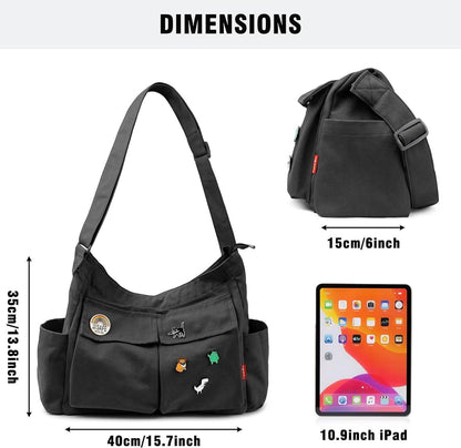 Canvas Messenger Bag Umhängetasche Crossbody Schulter Tote Hobo