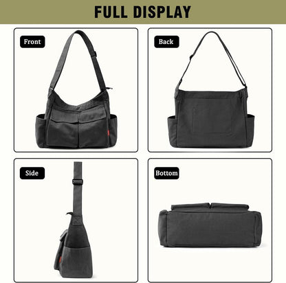 Große Canvas Messenger Bag Umhängetasche Crossbody Schulter Tote Hobo