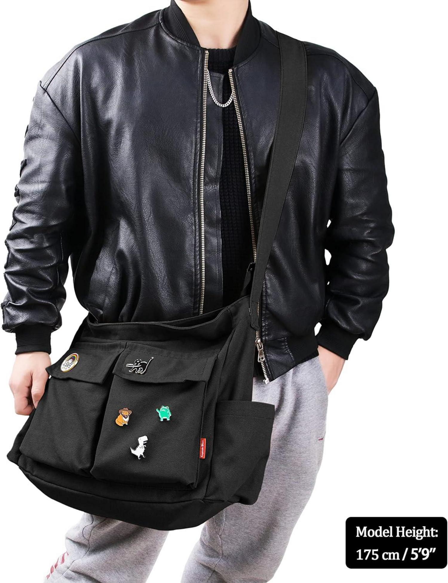 Große Canvas Messenger Bag Umhängetasche Crossbody Schulter Tote Hobo