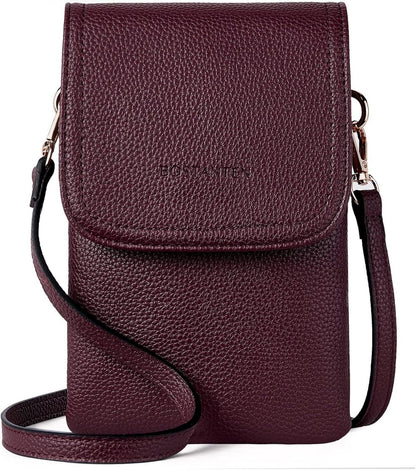 Handytasche Umhängetasche PU Leder Damen Geldbörse Design Rot