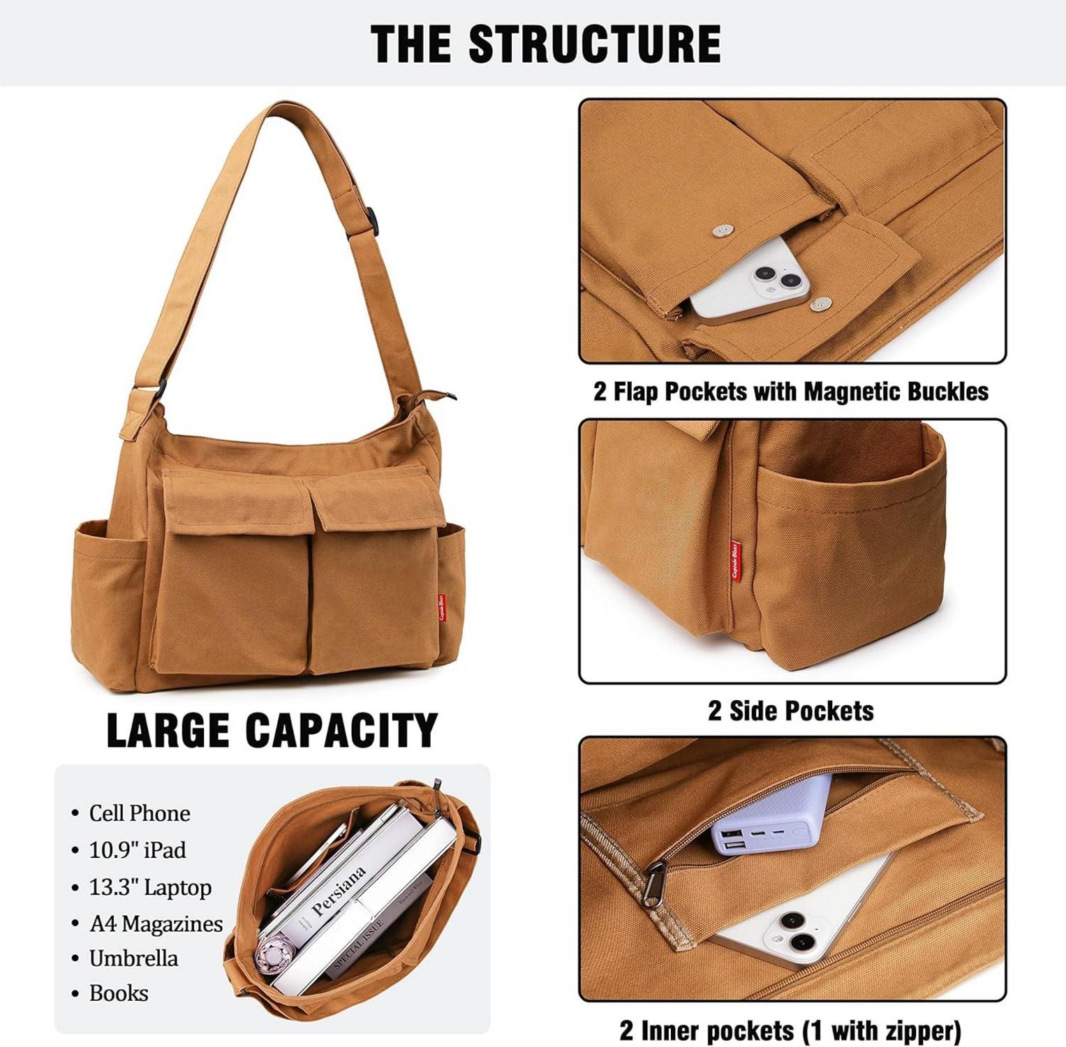 Canvas Messenger Bag Captain Blues - Umhängetasche für Männer und Frauen