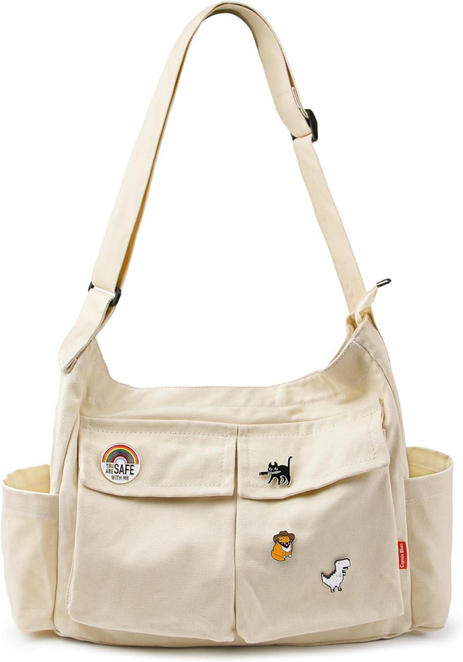 Canvas Messenger Bag Umhängetasche Crossbody Schulter Tote Hobo Bag