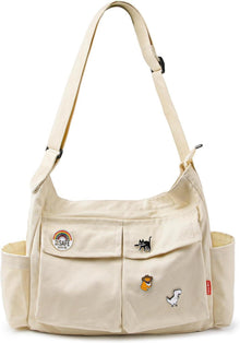 Canvas Messenger Bag Umhängetasche Crossbody Schulter Tote Hobo Bag