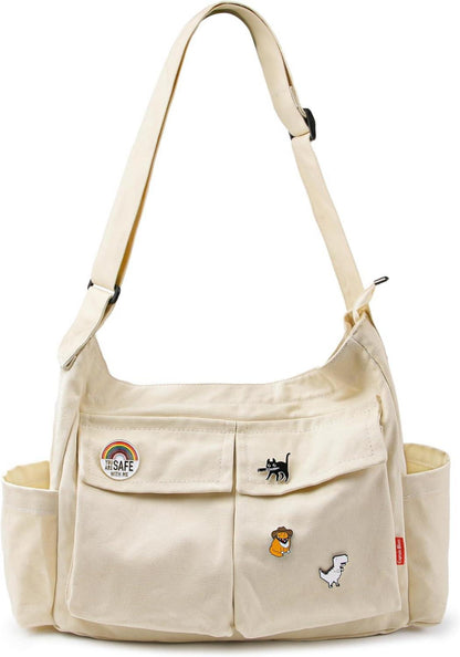 Canvas Messenger Bag Umhängetasche Crossbody Schulter Tote Hobo Bag
