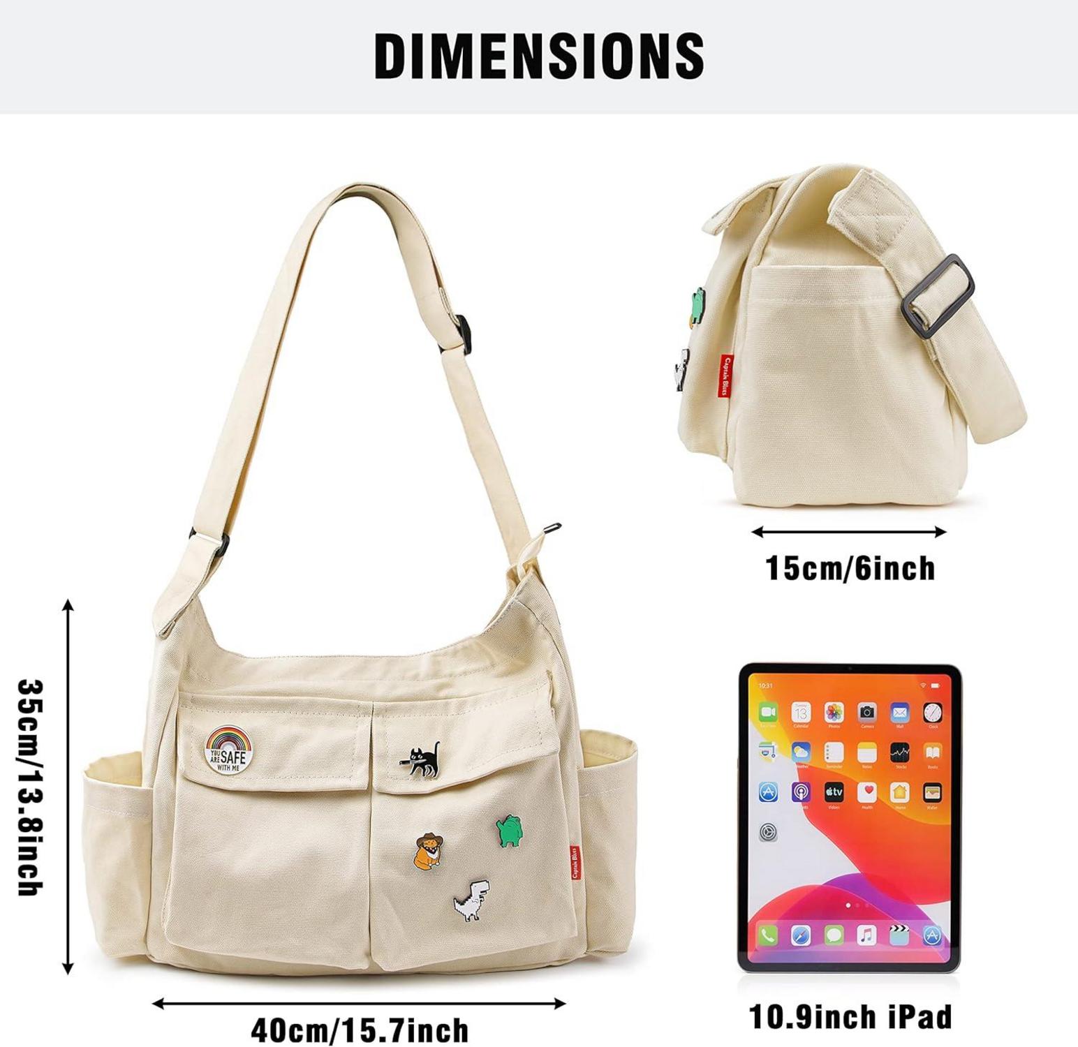 Canvas Messenger Bag Umhängetasche Crossbody Schulter Tote Hobo Bag
