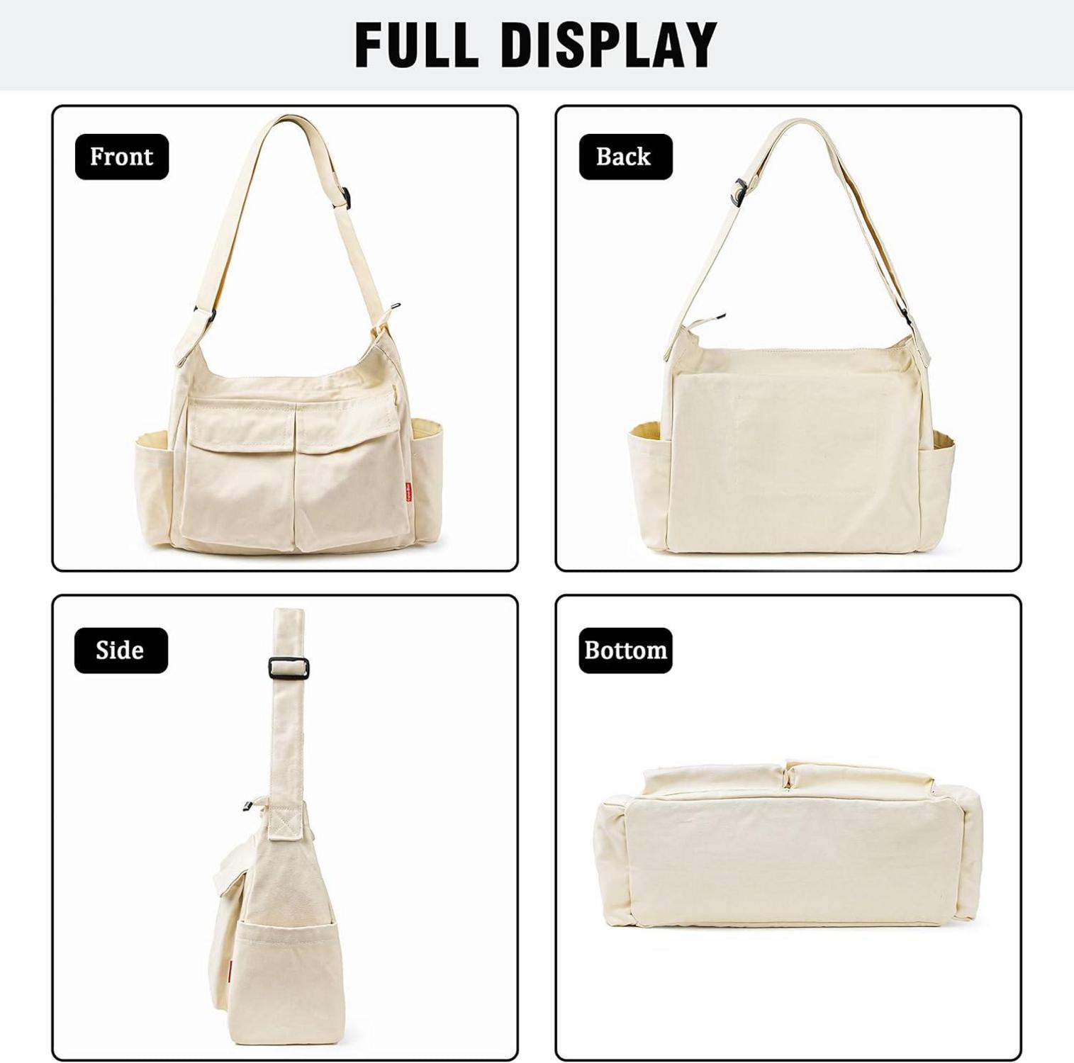 Canvas Messenger Bag Umhängetasche Crossbody Tote Hobo für Damen und Herren