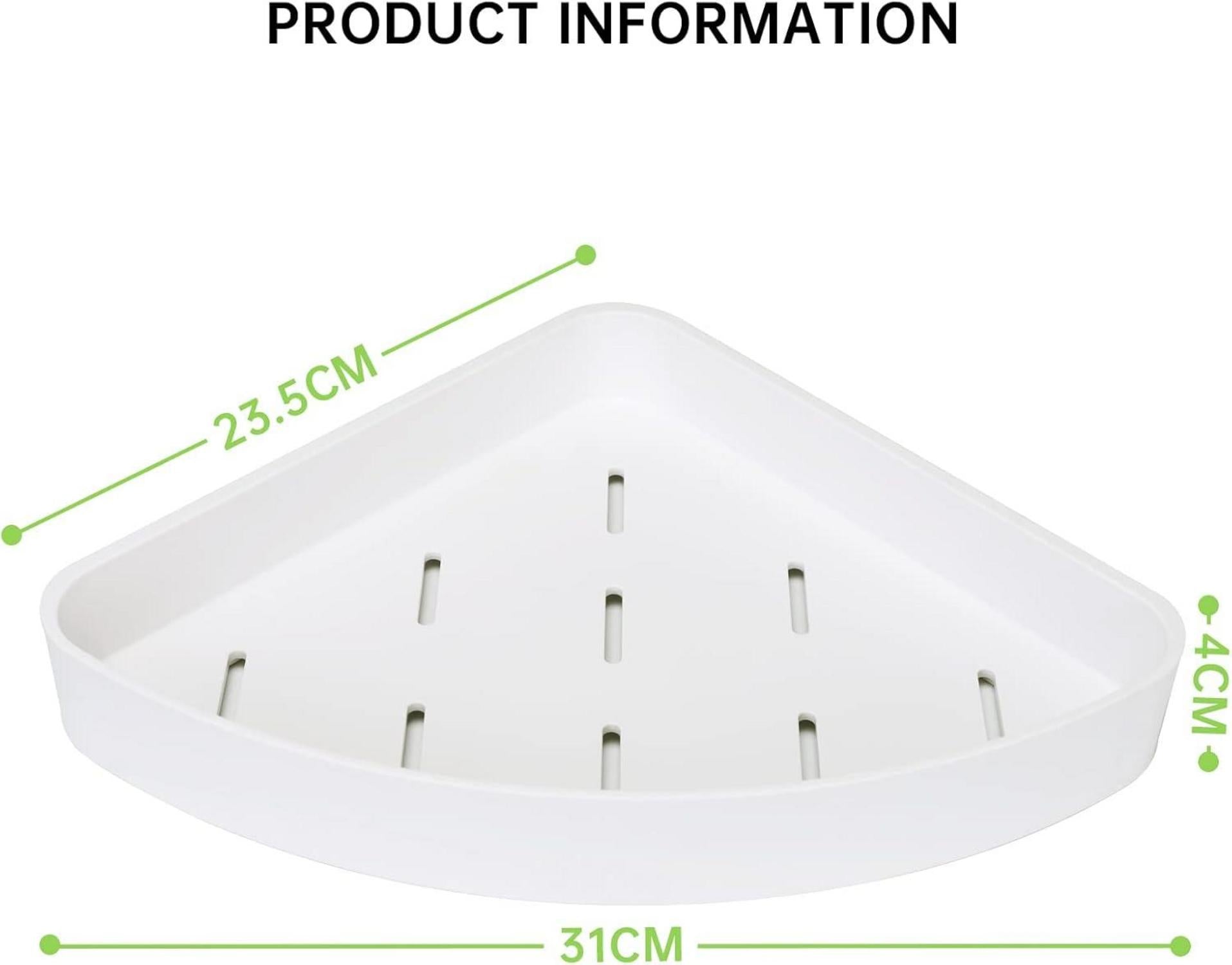 Eckregal Duschablage ohne Bohren 2er-Pack Weiß 4 Haken