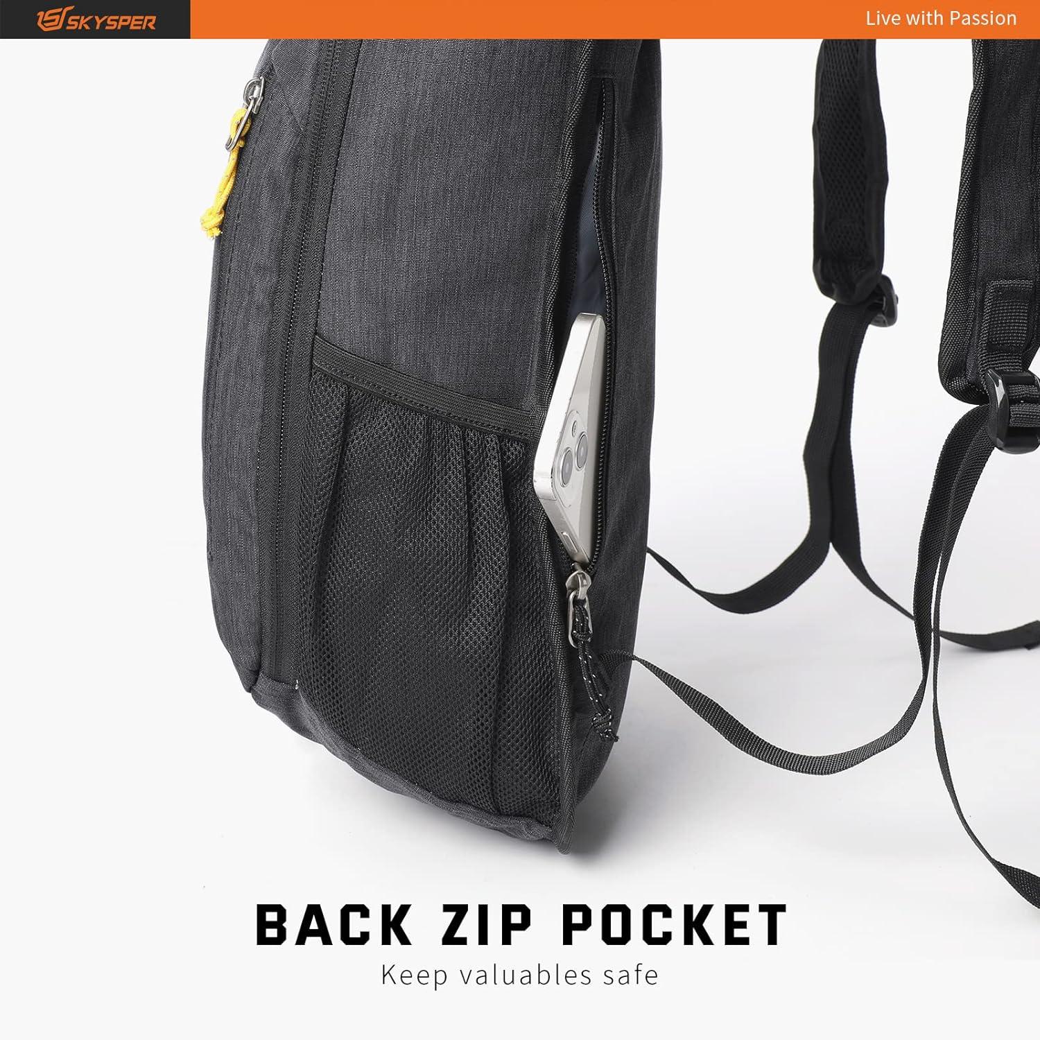 Ultraleichter 10L Faltbarer Tagesrucksack Wasserfest Daypack Schwarz