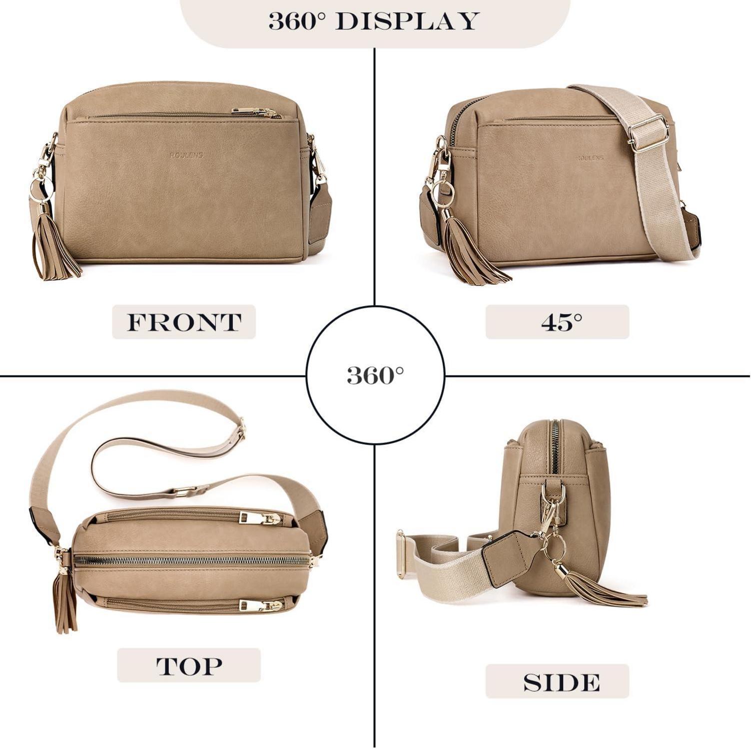 Damen Handy Umhängetasche Veganem Leder Crossbody Capri Blau