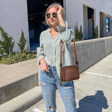 Damen Handy Umhängetasche Veganem Leder Crossbody