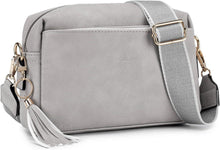 Handy Umhängetasche Veganem Leder Crossbody C-hellgrau