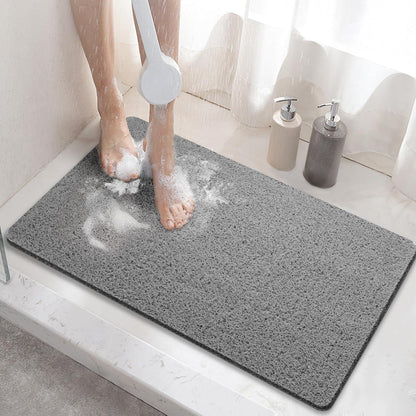 Rutschfeste Duschmatte Luffa PVC 60x40cm Grau Zuschneidbar