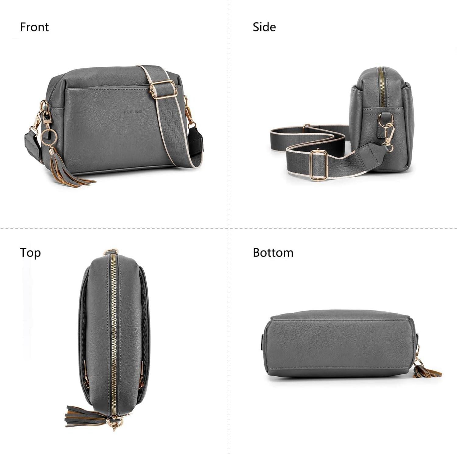 Damen Umhängetasche Veganem Leder Crossbody Schultertasche