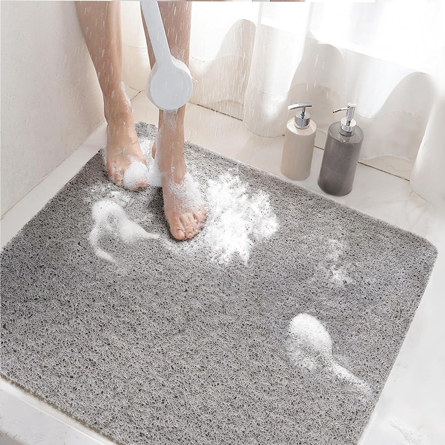 Rutschfeste Badematte 60x60cm mit Ablauf - Weiche PVC-Antirutschmatte