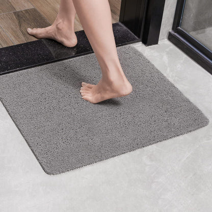 Rutschfeste Duschmatte 60x60cm Badematte mit Ablauf Grau PVC-Luffa