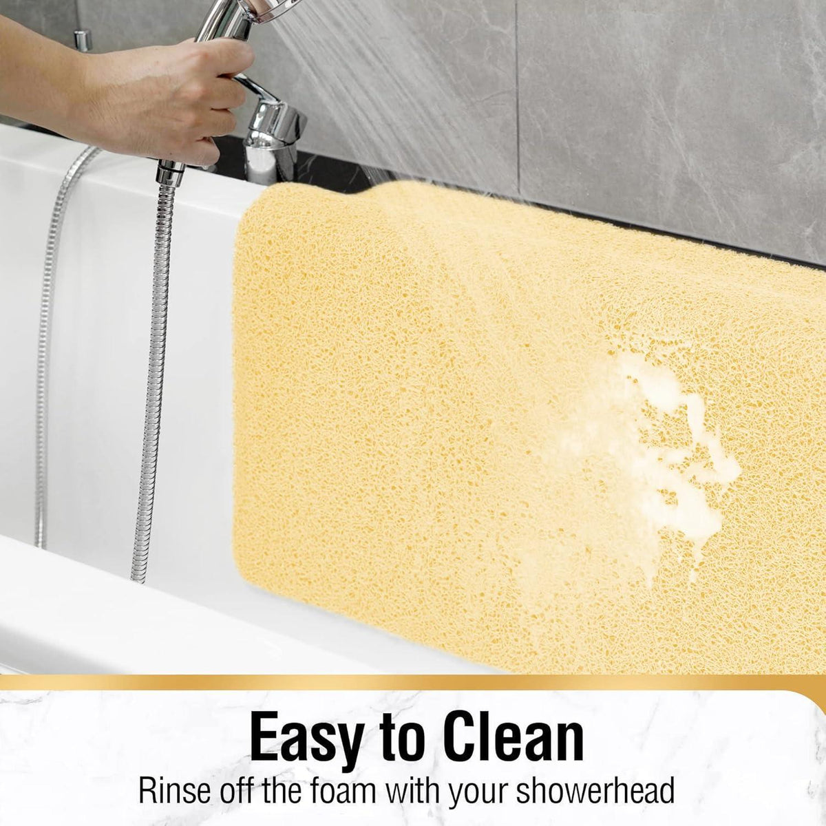 Rutschfeste Duschmatte Beige 60x60cm, Zuschneidbar, Schnell Trocknend
