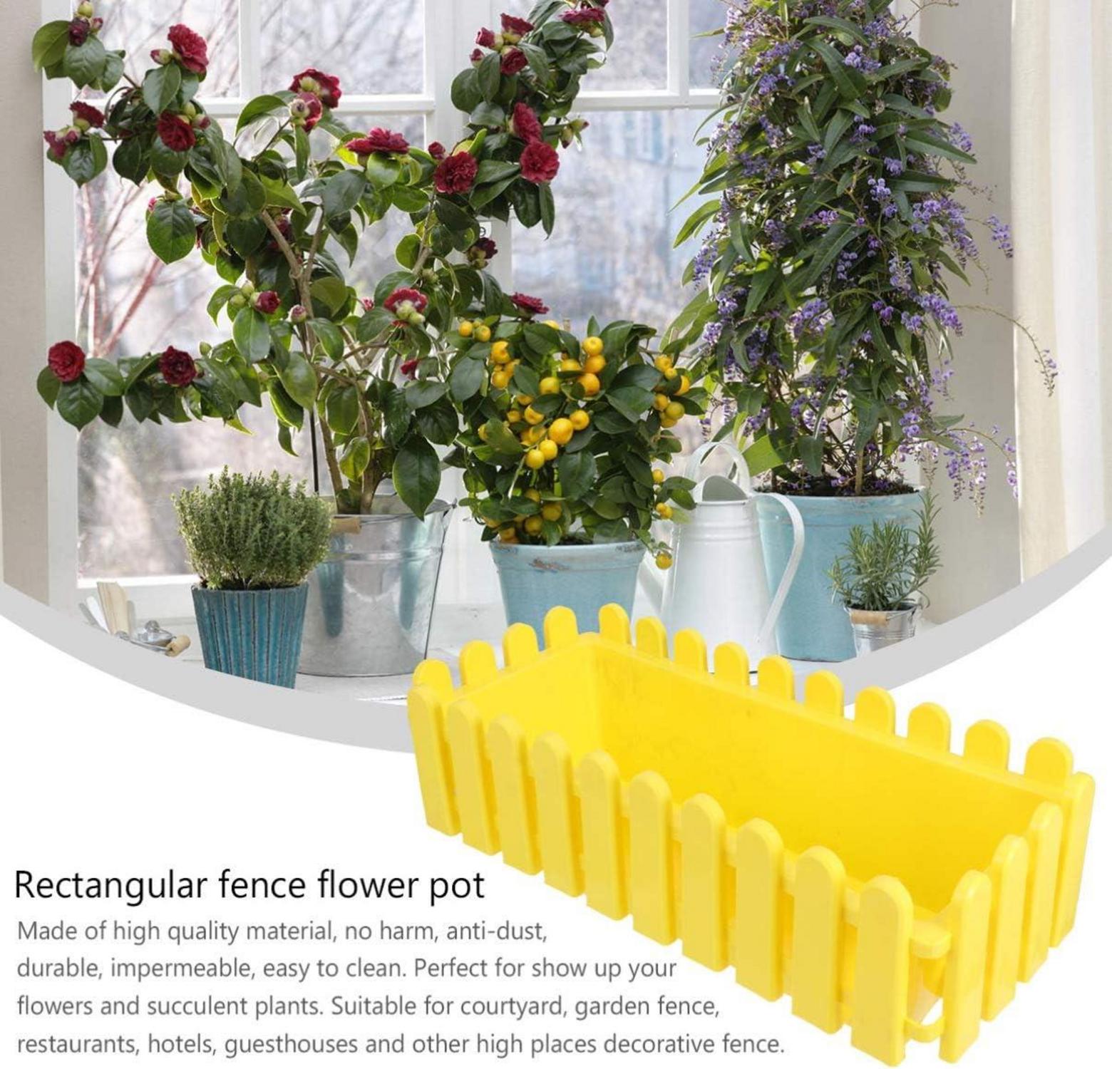 Rechteckiger Kunststoff Blumenkasten 43,8x18,5x13,5cm Balkon Pflanzkasten