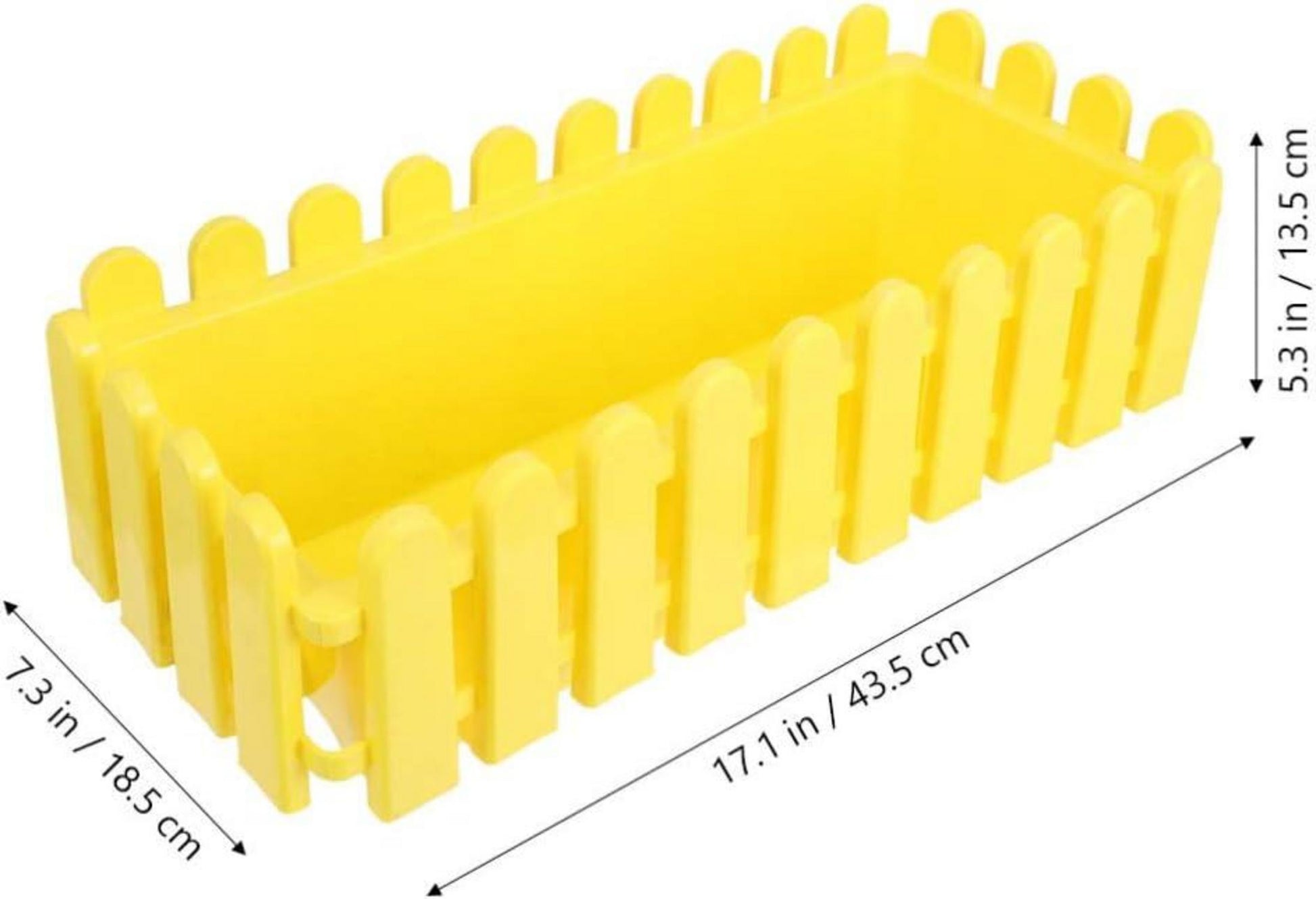 Rechteckiger Blumenkasten Kunststoff Balkon Pflanzen 43,8x18,5x13,5cm