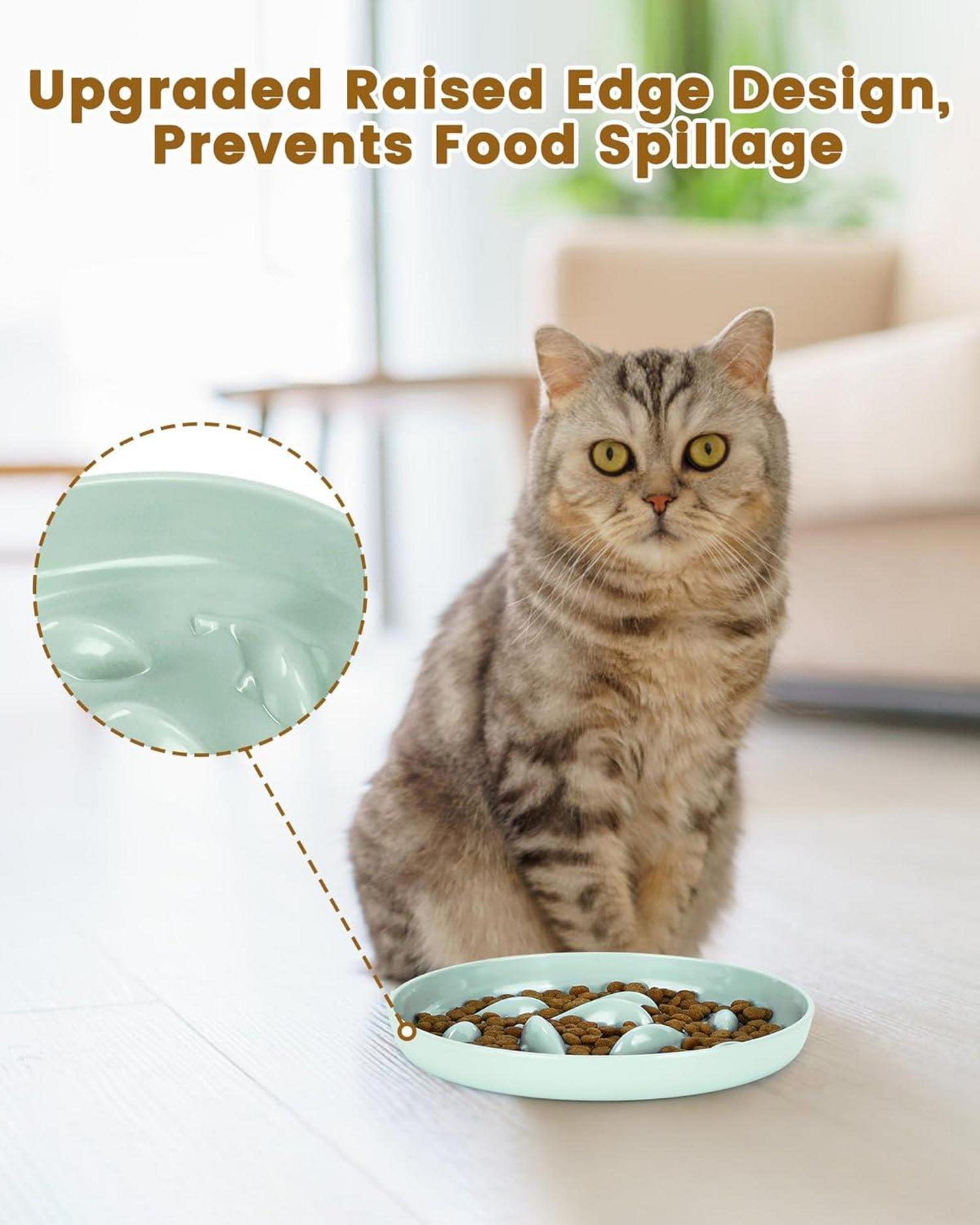 Antischling Napf Katze Slow Feeder Rutschfest Spülmaschinenfest