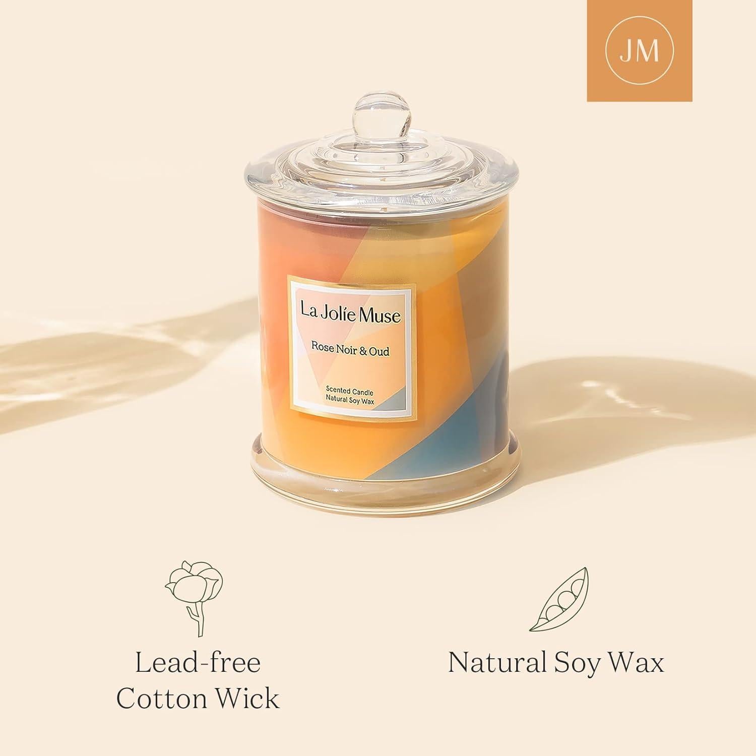 Duftkerze Rose Noir & Oud Muttertag Geschenk 70h Brenndauer 280g
