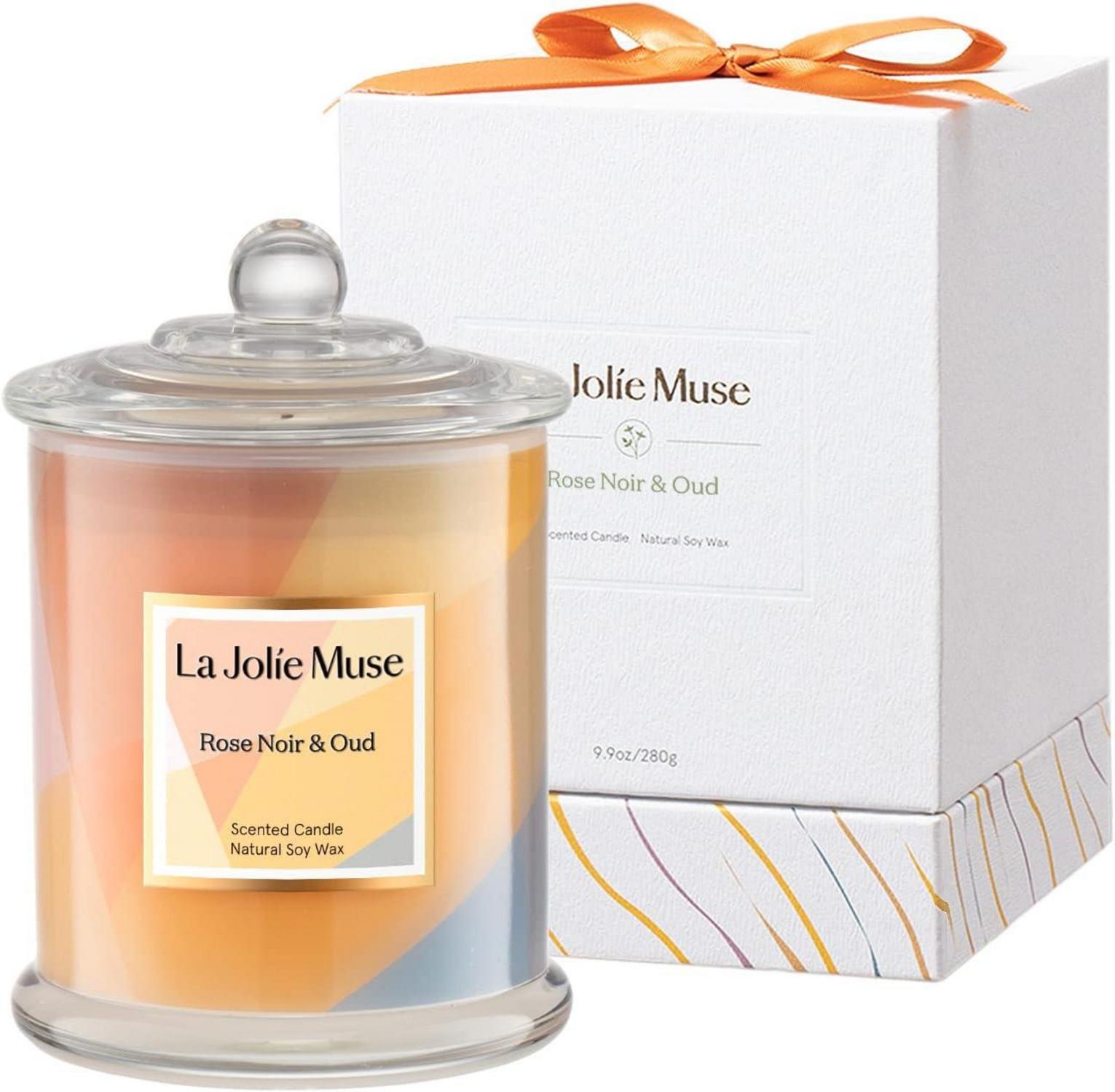 Duftkerze Rose Noir & Oud Muttertag Geschenk 70h Brenndauer 280g