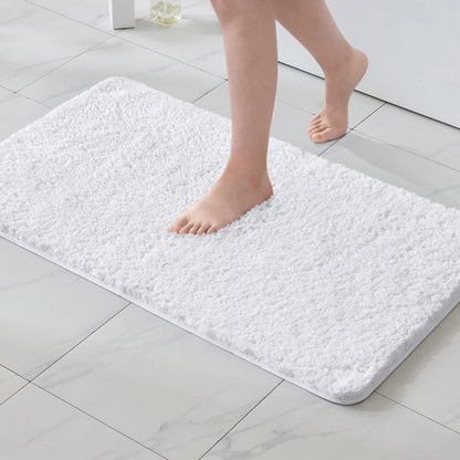 Weicher Badezimmerteppich rutschfest weiß 70x120 cm